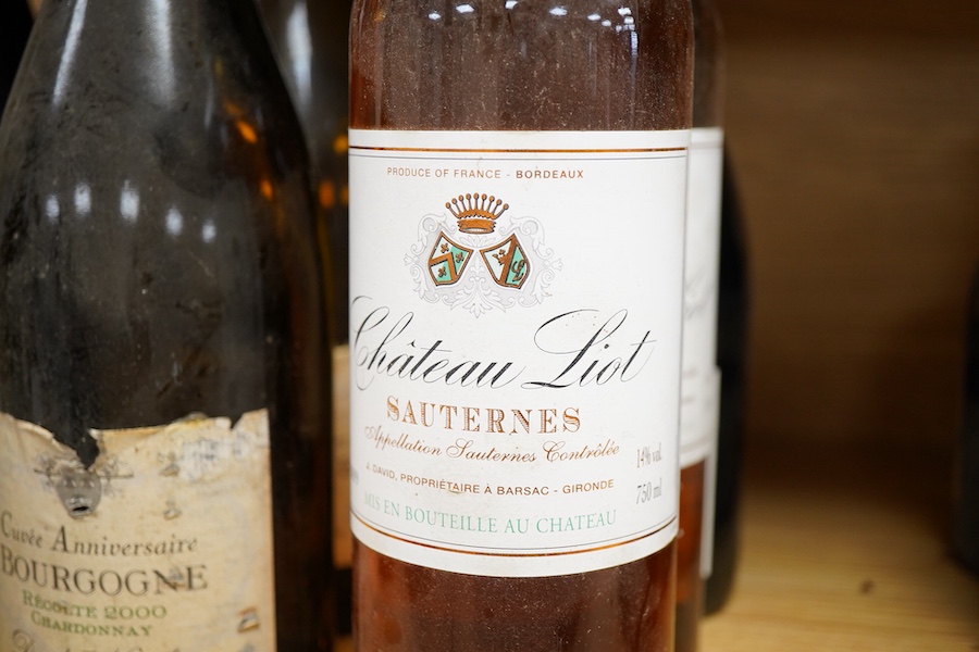 Chateau Liot Sauternes, 2009, two bottles, and twelve other bottles of white wine